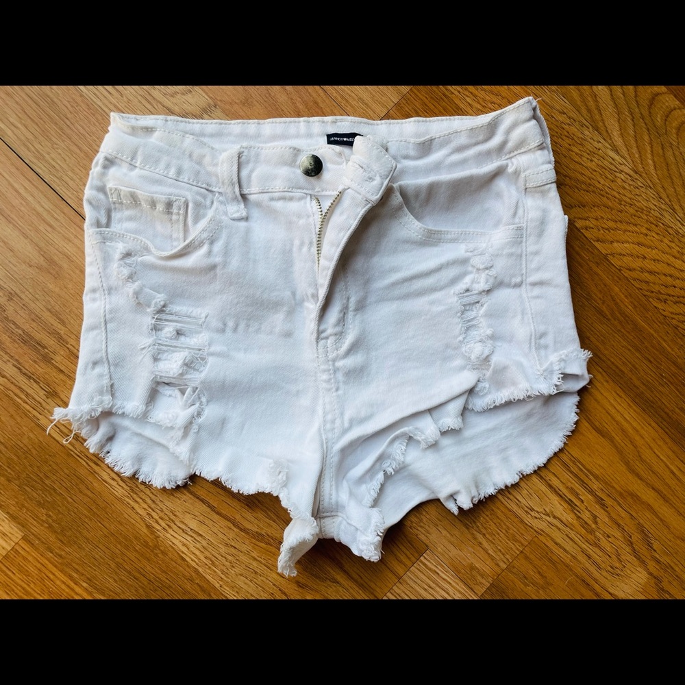 Brandy Melville white jean shorts